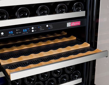 Allavino FlexCount Series 56 Bottle/124 Can Side-by-Side Wine Refrigerator/Beverage Center with Stainless Steel Doors