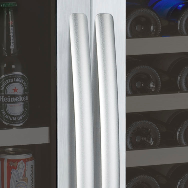 Allavino FlexCount Series 56 Bottle/154 Can Dual Zone Side-by-Side Wine Refrigerator/Beverage Center with Stainless Steel Doors