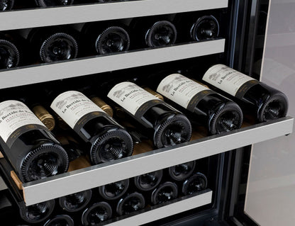 Allavino FlexCount Series 56 Bottle/154 Can Dual Zone Side-by-Side Wine Refrigerator/Beverage Center with Stainless Steel Doors
