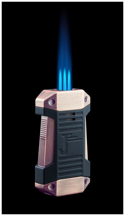 Prestige Import Group Single Action Triple Flame Torch - Large Gauge Punch & Fuel Window (Copper/Black)