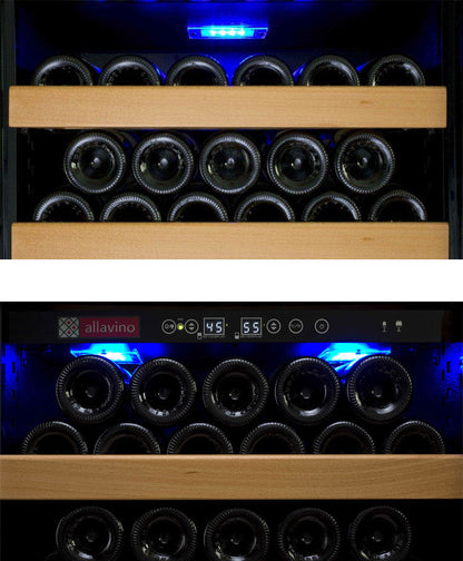 Allavino 24" Wide Vite II Tru-Vino 99 Bottle Dual Zone Black Right Hinge Wine Refrigerator