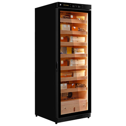Raching C380A Precision Climate-Controlled Cigar Humidor Cabinet – Black with Canada Cedar Wood | 2000 Cigar Capacity