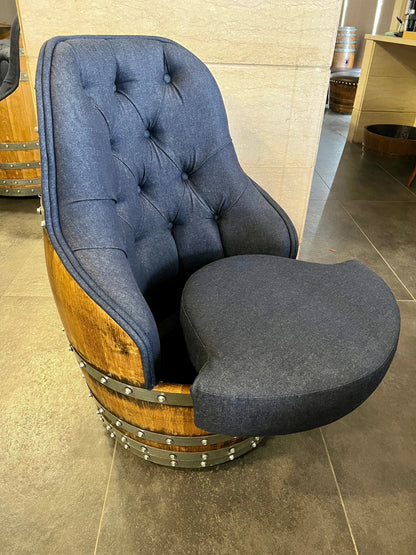 Luxury Whiskey & Wine Barrel Captain Chair Corner Set — Two Chairs & Corner Table (October Pre-Order)