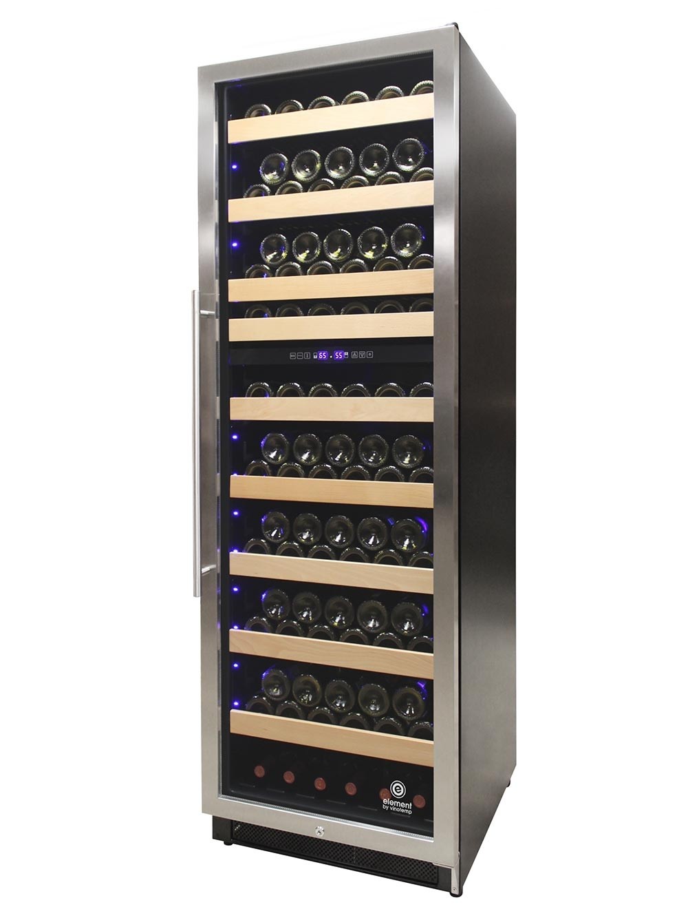 Vinotemp 215 Bottle Dual-Zone Wine Cooler, Stainless