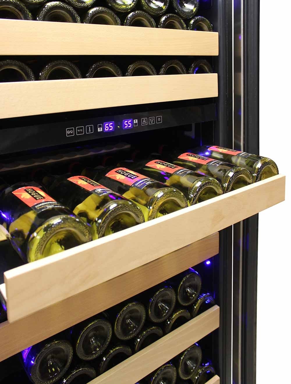 Vinotemp 215 Bottle Dual-Zone Wine Cooler, Stainless