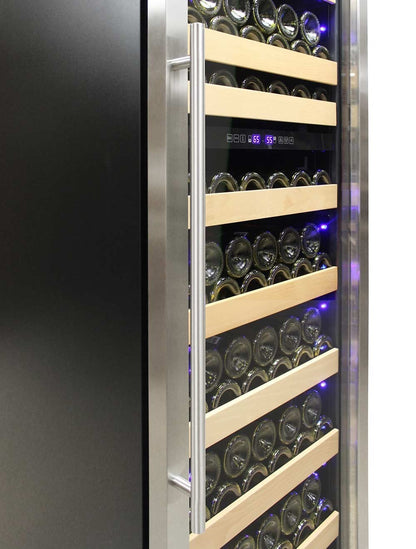 Vinotemp 215 Bottle Dual-Zone Wine Cooler, Stainless