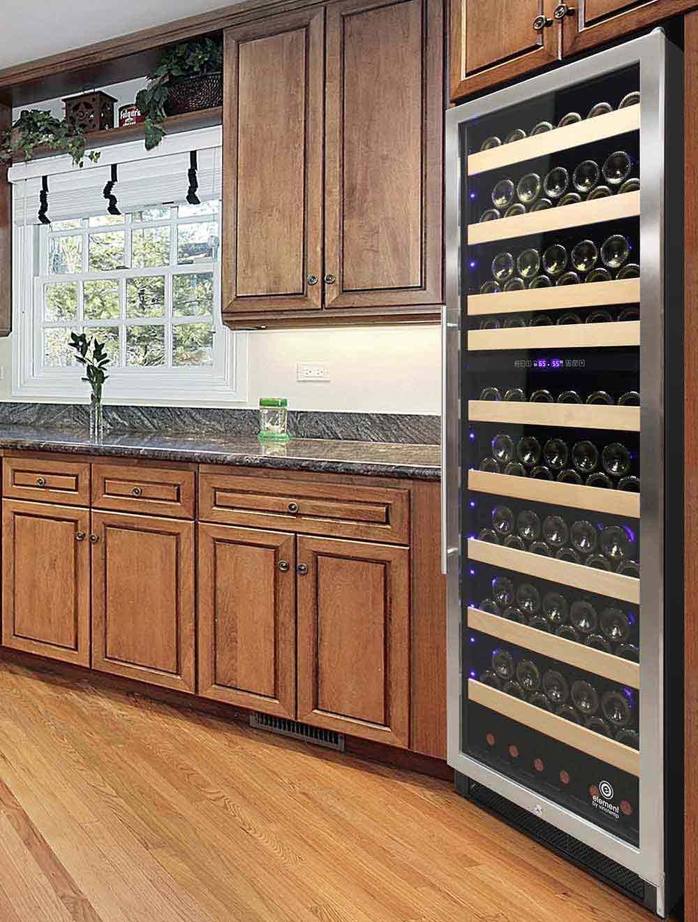 Vinotemp 215 Bottle Dual-Zone Wine Cooler, Stainless