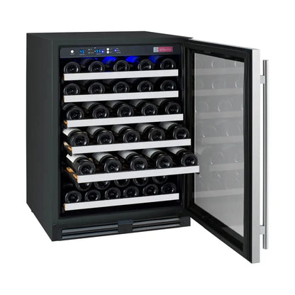 Allavino FlexCount Series 56 Bottle Single Zone Undercounter Wine Refrigerator with Stainless Steel Door - Right Hinge