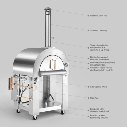 Empava Outdoor Wood Fired and Gas Pizza Oven