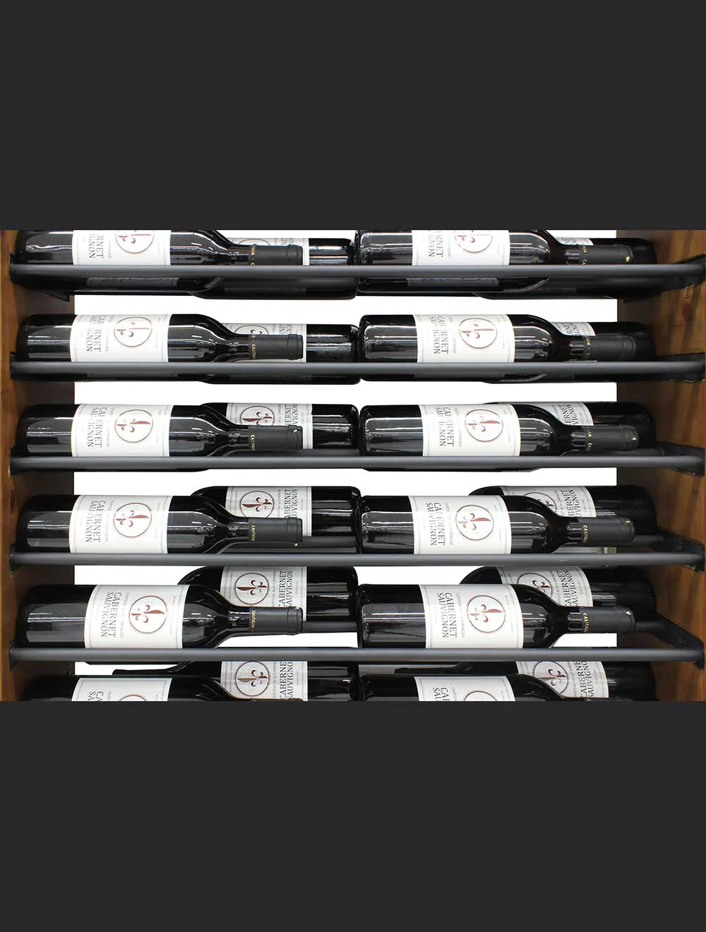 Vinotemp 17 Horizontal Display Rack with Wood Sides