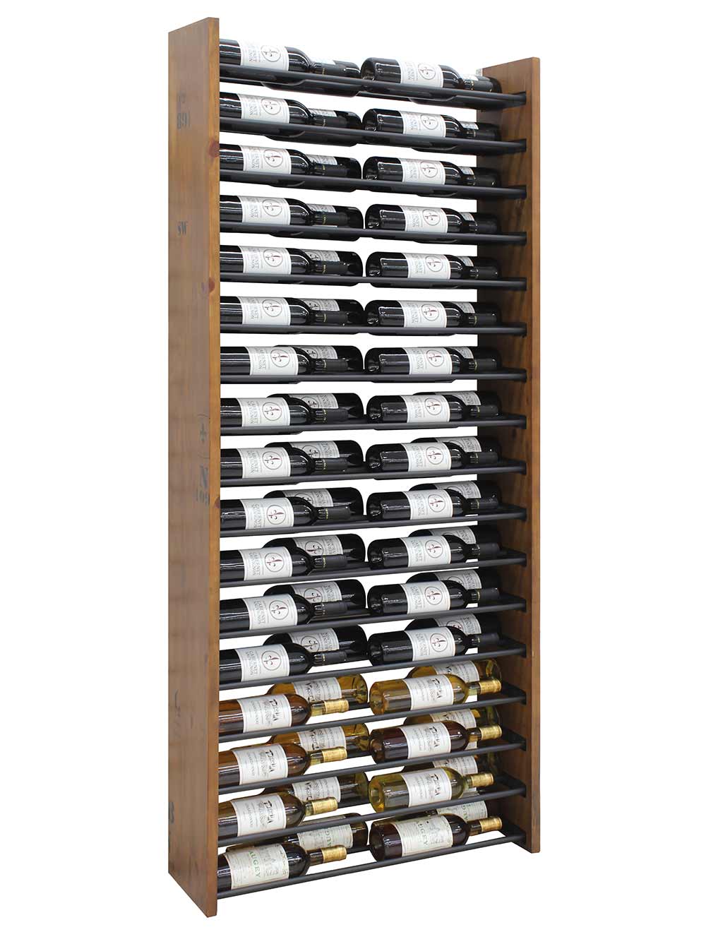 Vinotemp 17 Horizontal Display Rack with Wood Sides