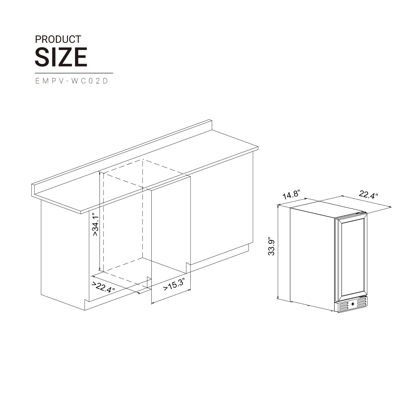 Empava 15 Inch Dual Zone Small  Wine Fridge