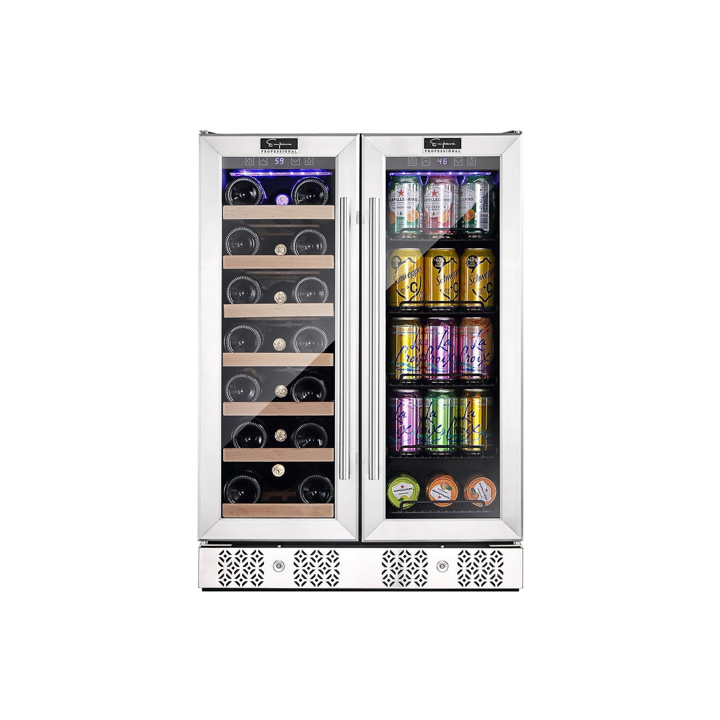 Empava 24" Dual Zone Wine and Beer Fridge Beverage Cooler