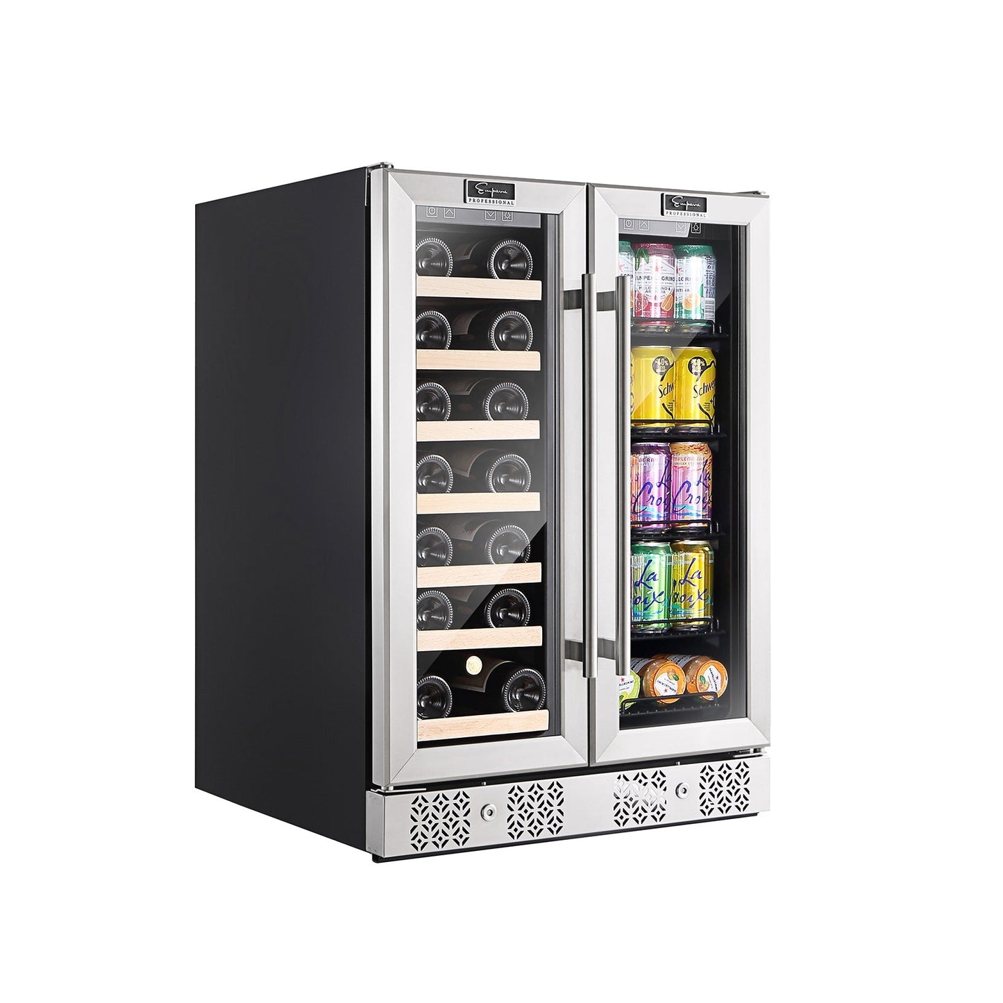 Empava 24" Dual Zone Wine and Beer Fridge Beverage Cooler