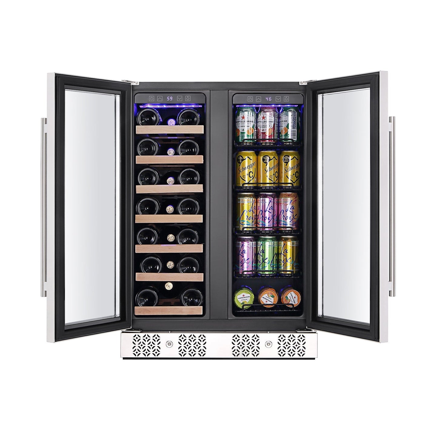 Empava 24" Dual Zone Wine and Beer Fridge Beverage Cooler