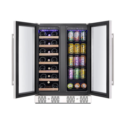 Empava 24" Dual Zone Wine and Beer Fridge Beverage Cooler