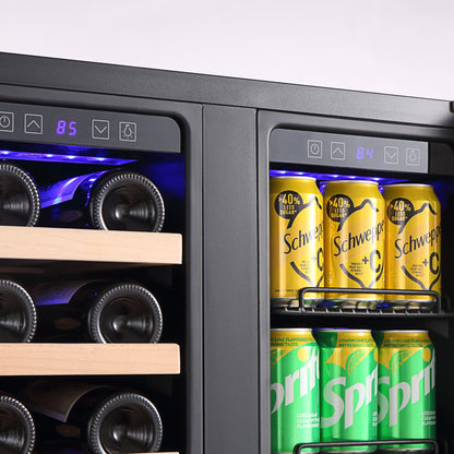 Empava 24" Dual Zone Wine and Beer Fridge Beverage Cooler