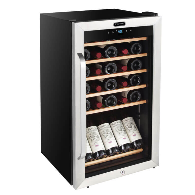 Whynter FWC-341TS 34 Bottle Freestanding Stainless Steel Wine Refrigerator with Display Shelf and Digital Control