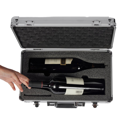 VinGardeValise VinBottle 2-Bottle (750ml) Travel Case - 2-Bottle - Silver