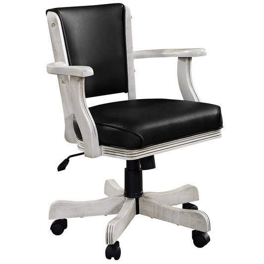 Ram Game Swivel Game Chair with Arms -Antique White