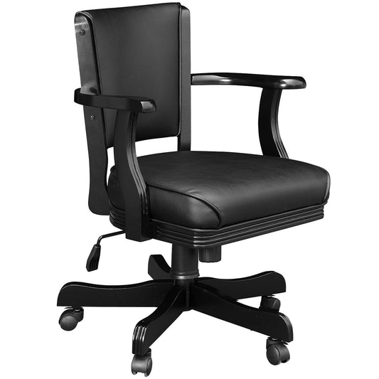 Ram Game Swivel Game Chair with Arms -Black