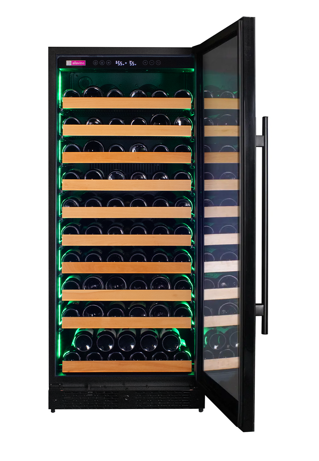 Allavino Reserva Series 119 Bottle 55" Tall Single Zone Right Hinge Black Glass Wine Refrigerator