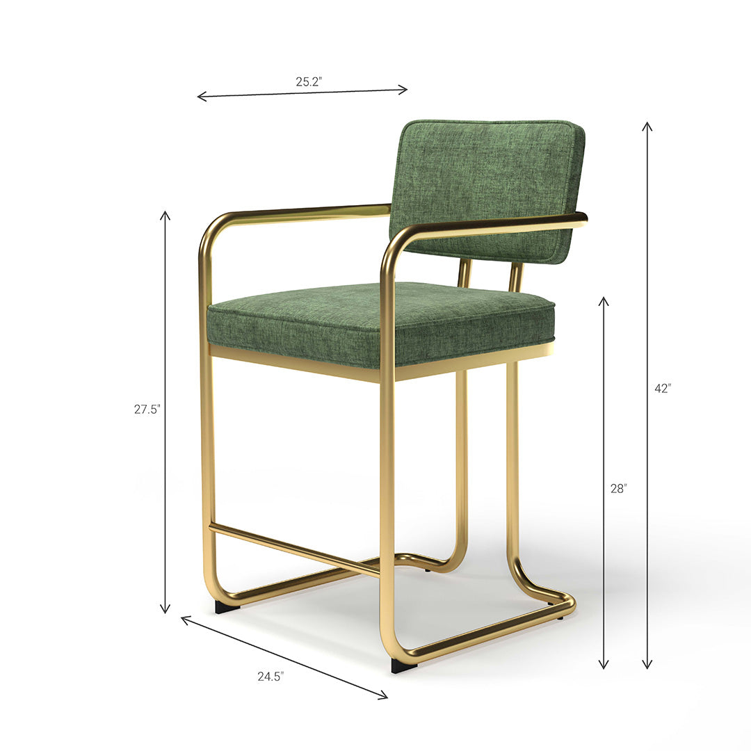 Ram Game PROBSTL2ARM - Prohibition Barstool W/ARMS-Green