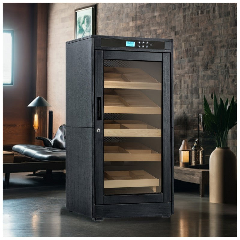 Prestige Import Group 1250 Ct. Electric Climate/Humidity Controlled Cabinet (Black Oak)