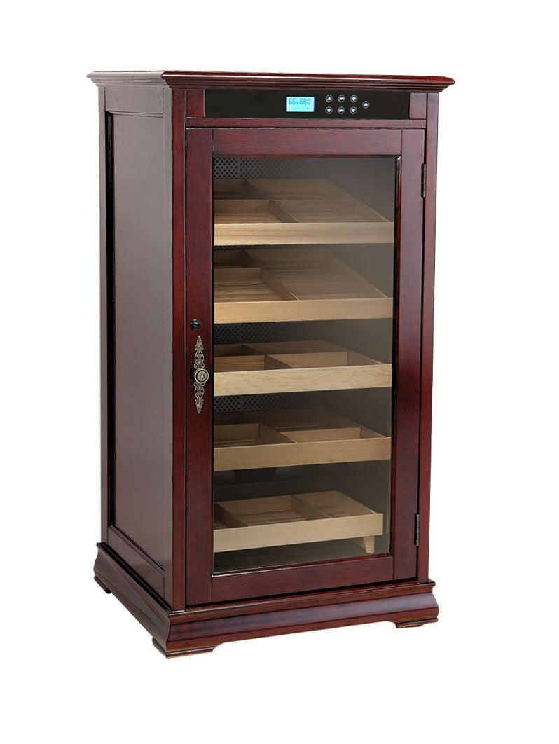 Prestige Import Group 1250 Ct. Electric Climate/Humidity Controlled Cabinet (Dark Cherry)