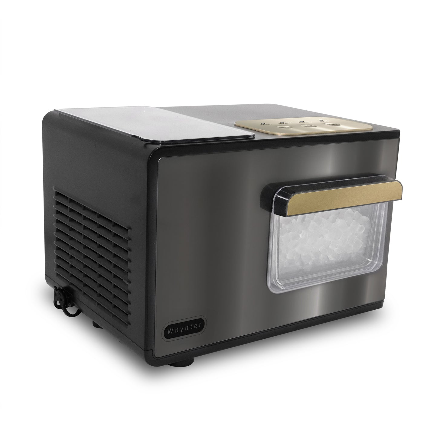 Whynter IBX-388BG SonicSnö Countertop Nugget Ice Maker 40lbs/24hrs with Removable Ice Drawer, Chewable Pebble/Sonic Type Ice in Black and Gold Stainless Steel Finish
