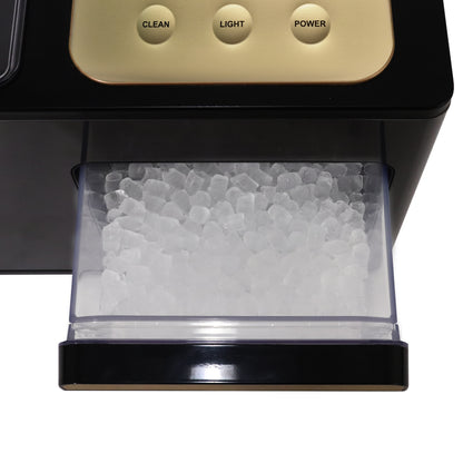 Whynter IBX-388BG SonicSnö Countertop Nugget Ice Maker 40lbs/24hrs with Removable Ice Drawer, Chewable Pebble/Sonic Type Ice in Black and Gold Stainless Steel Finish