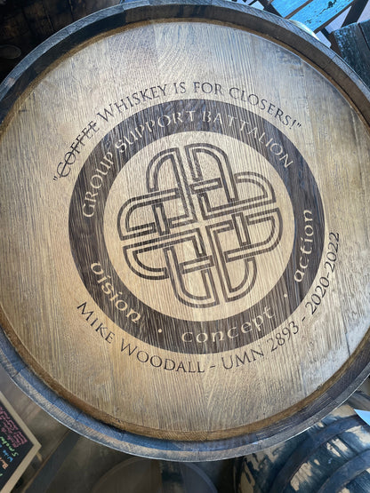 Whiskey Barrel Cabinet with Lock & LED Shelves