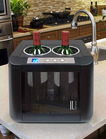 Vinotemp Il Romanzo 2 Bottle Open Wine Cooler, Black