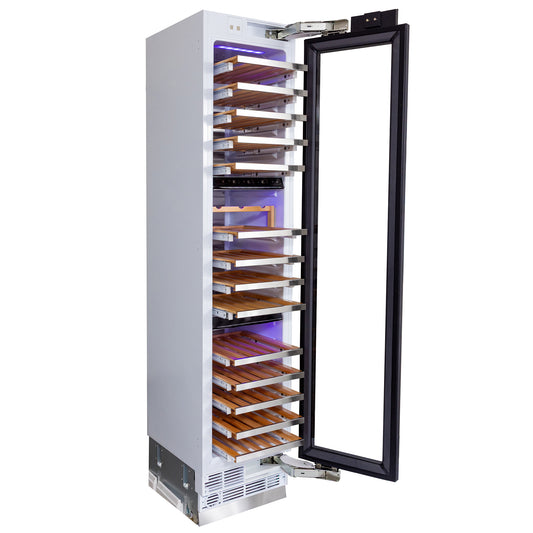 Kucht - 18-in Built-in Panel Ready Three Zones Wine Cooler - Stainless Steel