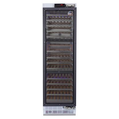 Kucht - 24-in Built-in Panel Ready Three Zones Wine Cooler - Stainless Steel
