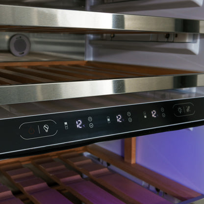 Kucht - 24-in Built-in Panel Ready Three Zones Wine Cooler - Stainless Steel
