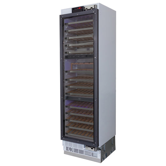 Kucht - 24-in Built-in Panel Ready Three Zones Wine Cooler - Stainless Steel