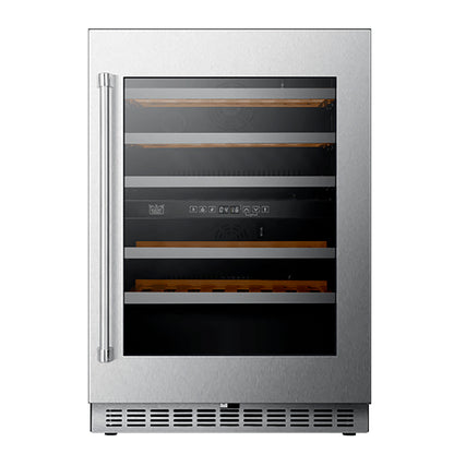 KUCHT 24 Inch Dual Zone 52-Wine Bottles Wine Cooler in Stainless Steel