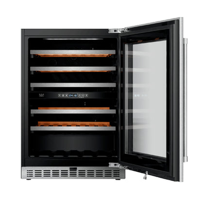 KUCHT 24 Inch Dual Zone 52-Wine Bottles Wine Cooler in Stainless Steel