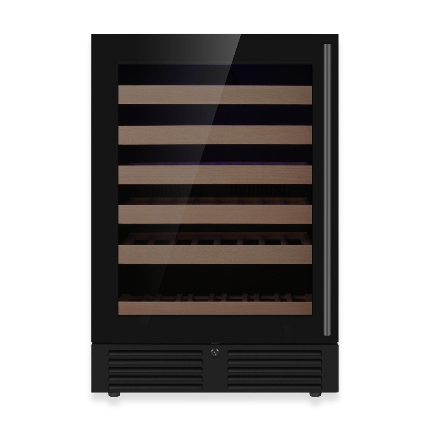 KingsBottle 24-Inch Under-Counter Single Zone Wine Cooler with Low-E Glass Door With Stainless Steel Trim Right Hand Hinge