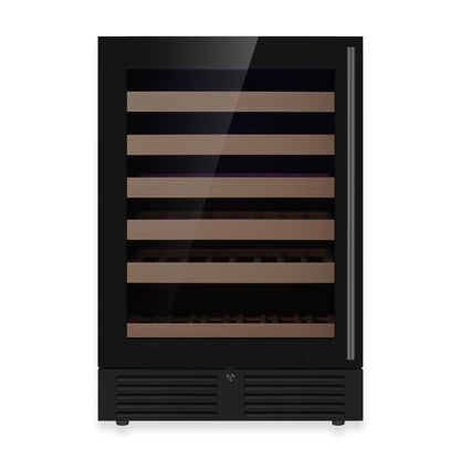 KingsBottle 24-Inch Under-Counter Single Zone Wine Cooler with Low-E Glass Door With Stainless Steel Trim Right Hand Hinge