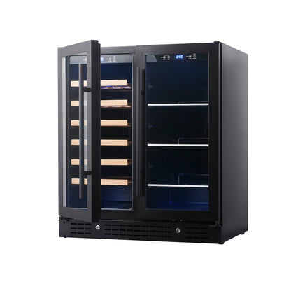 KingsBottle 30-inch Combination Beer and Wine Cooler with Low-E  Glass Door With Stainless Steel Trim