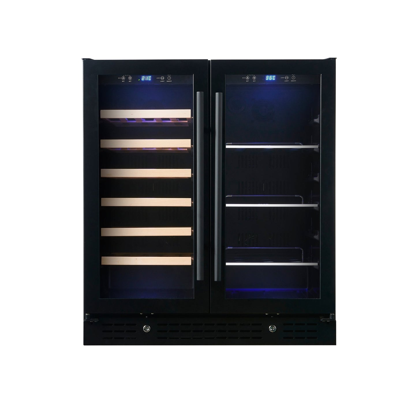 KingsBottle 30-inch Combination Beer and Wine Cooler with Low-E  Glass Door With Stainless Steel Trim