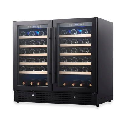 KingsBottle 36" Dual Zone Wine Fridge – 68 Bottle Built-In