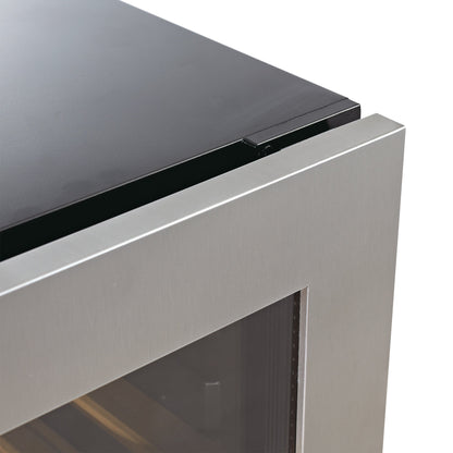 KingsBottle 389 Cans Capacity Upright Beverage Refrigerator With Low-E Stainless Steel Glass Door Left Hand Hinge