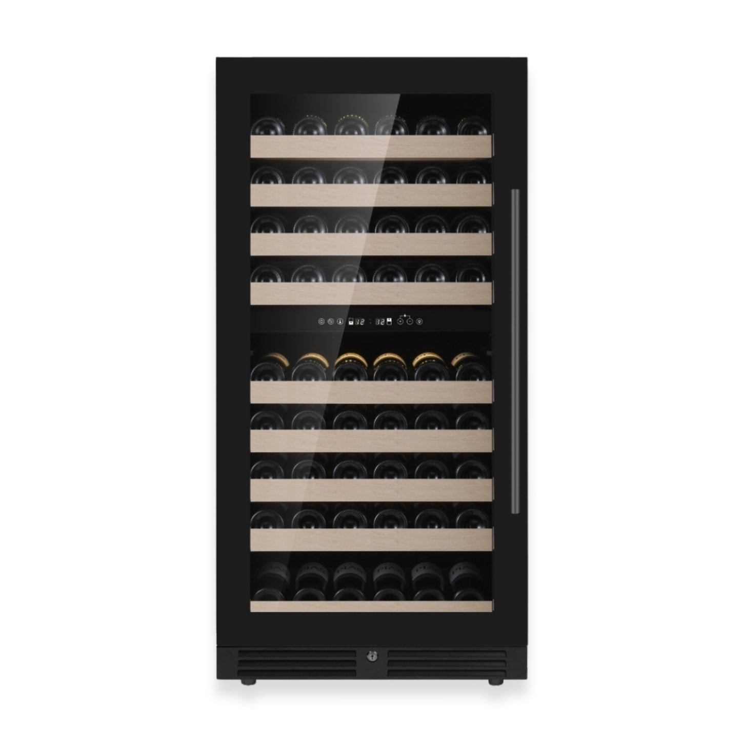 KingsBottle 47-Inch Tall Dual Zone Wine Cooler with Low-E Glass Door With Stainless Steel Trim Left Hand Hinge