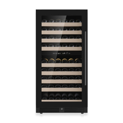 KingsBottle 47-Inch Tall Dual Zone Wine Cooler with Low-E Glass Door With Stainless Steel Trim Left Hand Hinge