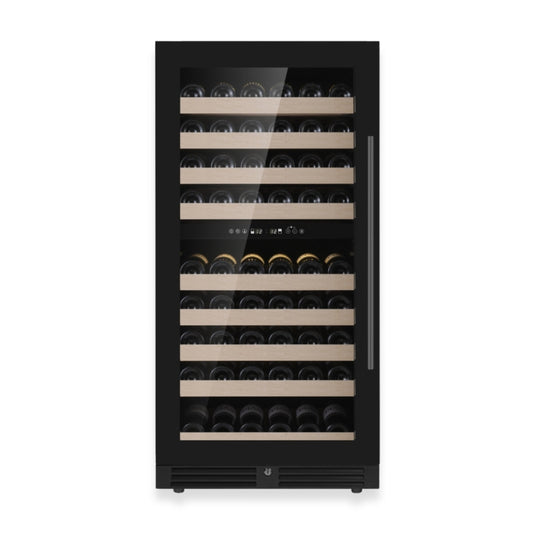 KingsBottle 47-Inch Tall Dual Zone Wine Cooler with Low-E Glass Door With Stainless Steel Trim Left Hand Hinge