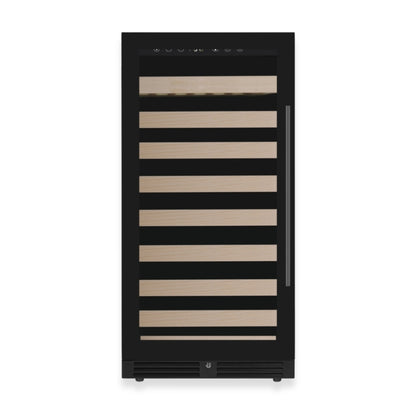 KingsBottle 47-Inch Height Single Zone Wine Cooler with Low-E Borderless Black Glass Door Left Hand Hinge