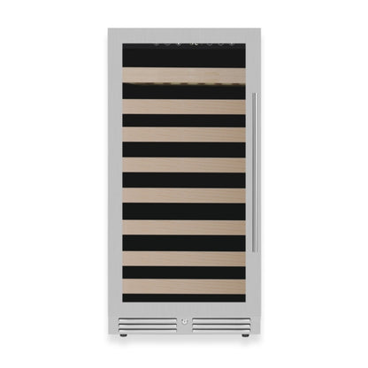 KingsBottle 47-Inch Height Single Zone Wine Cooler with Low-E Glass Door With Stainless Steel Trim Right Hand Hinge